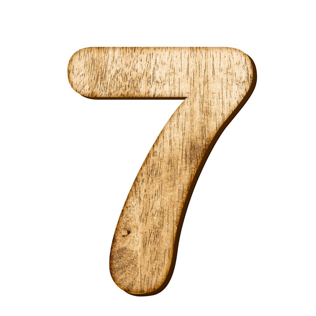 7 Number made from wood