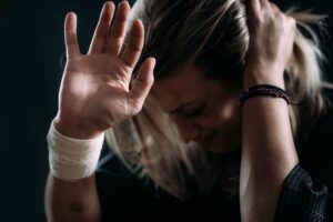 Woman Suffering from PTSD.