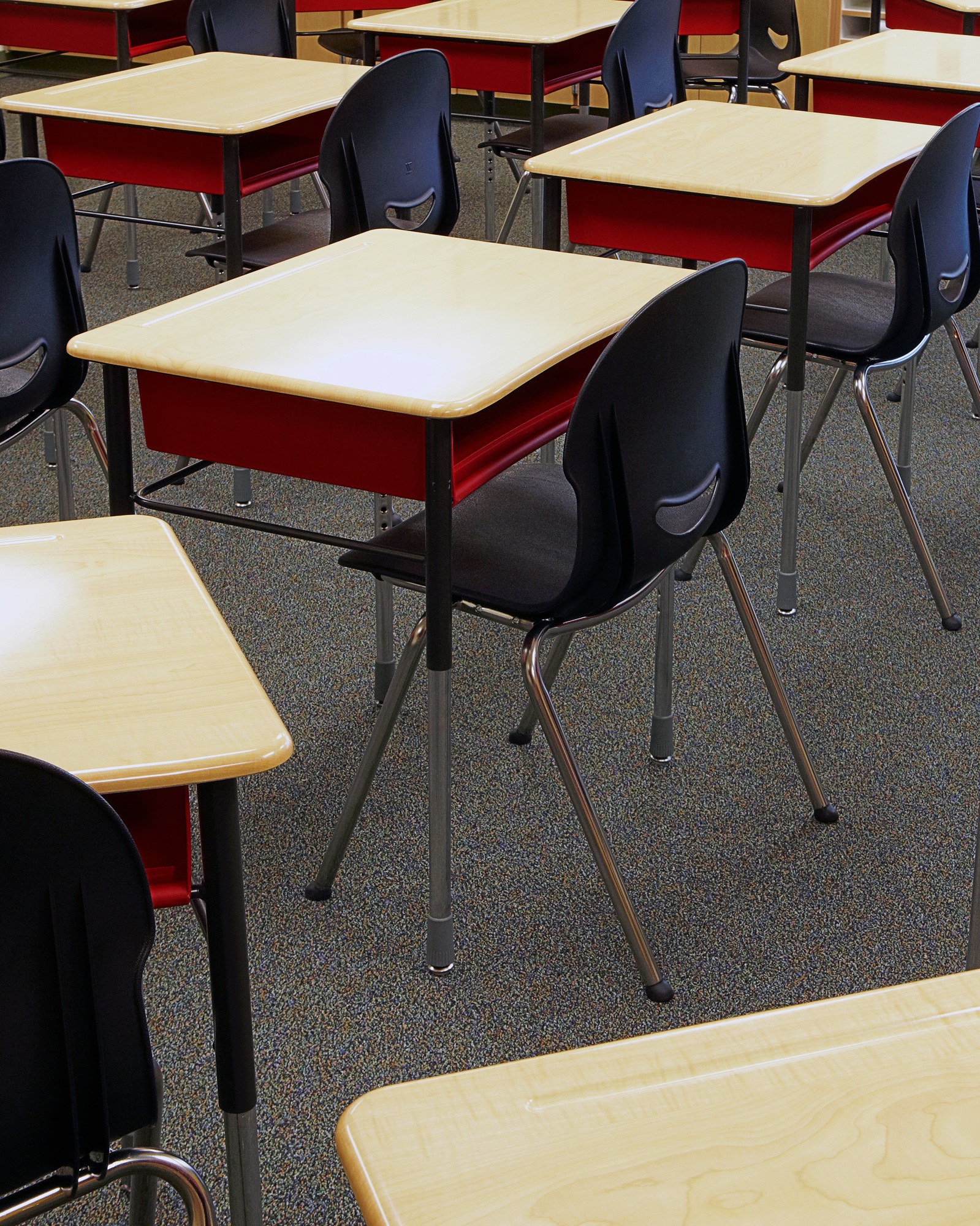 Student Desks In Classroom
