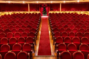 Seating area of a theater in Villena, Spain.