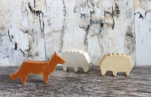 Wolf and lambs figurines